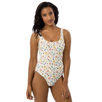 Spring Floral One-Piece Swimsuit - FabFemina