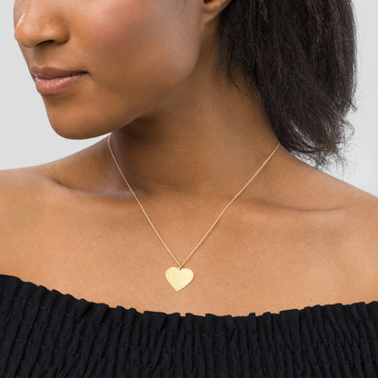 Engraved Silver Heart Necklace - FabFemina