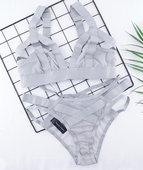 Ultra-thin Hollow Out Sexy Underwear Bra Set Women Lingerie - FabFemina