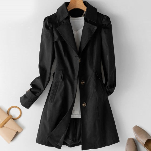 Spring Autumn Trench Coat for Women - FabFemina