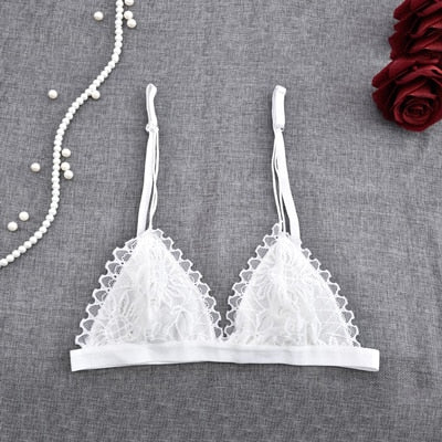 French Style Lace Triangle Cup Seamless Bra - FabFemina