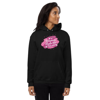 Women Rule The World Fleece Graphic hoodie - FabFemina